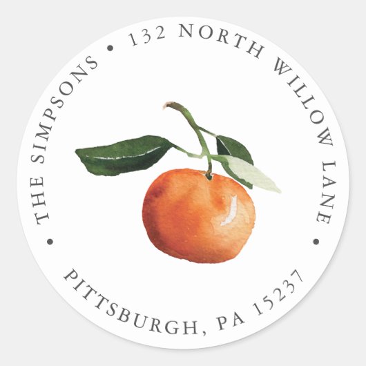 差出人住所クラシックラウンドステッカー ラウンドシール (正面)