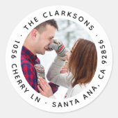 差出人住所クラシックラウンドフォトステッカー ラウンドシール (正面)