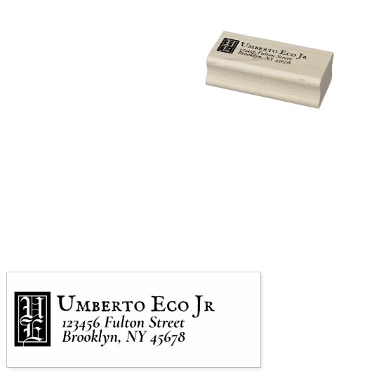 差出人住所クラシックヴィンテージモノグラム ラバースタンプ (押印)