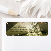 差出人住所クリスマスゴールデンツリーシャイニースター ラベル (インサイチュ)