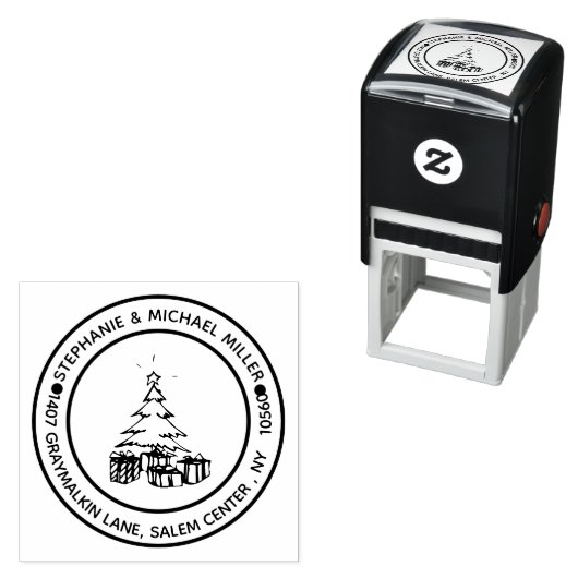 差出人住所クリスマスツリー セルフインキングスタンプ (インサイチュ)