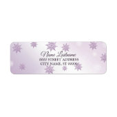 差出人住所クリスマスピンクパープルスノーフレーク ラベル (正面)