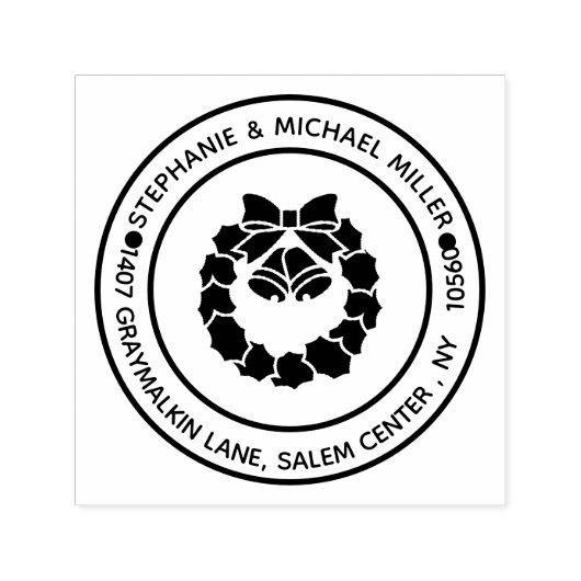 差出人住所クリスマスフェスティバルリース セルフインキングスタンプ (デザイン)