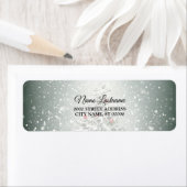 差出人住所グリーンクリスマスツリースノーフレーク ラベル (インサイチュ)