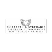 差出人住所ゴシック結婚骨格ハートカスタム セルフインキングスタンプ (デザイン)