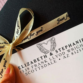 差出人住所ゴシック結婚骨格ハートカスタム セルフインキングスタンプ