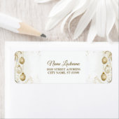 差出人住所ゴールデンオーナメントクリスマスホリデー ラベル (インサイチュ)