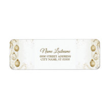 差出人住所ゴールデンオーナメントクリスマスホリデー