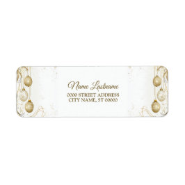 差出人住所ゴールデンオーナメントクリスマスホリデー ラベル