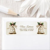 差出人住所ゴールデンクリスマスベルシャイニースターズ ラベル (インサイチュ)