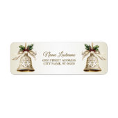 差出人住所ゴールデンクリスマスベルシャイニースターズ ラベル (正面)