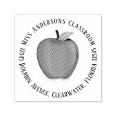 差出人住所シンプルアップルタイポグラフィ セルフインキングスタンプ (デザイン)