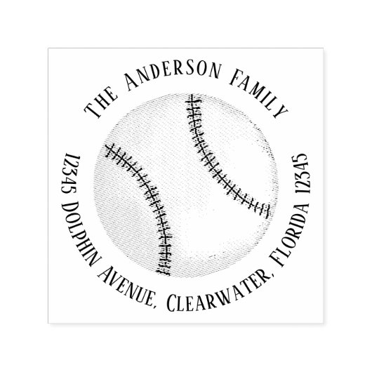 差出人住所シンプルスポーツ野球 セルフインキングスタンプ (デザイン)