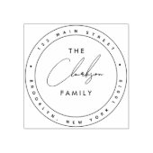 差出人住所シンプルチックラウンドゴムスタンプ ラバースタンプ (インプリント)