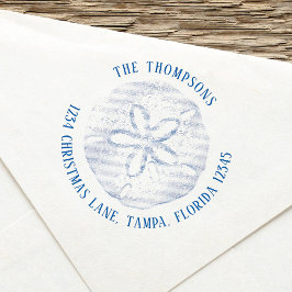 差出人住所シンプルビーチ沿岸サンドドル セルフインキングスタンプ