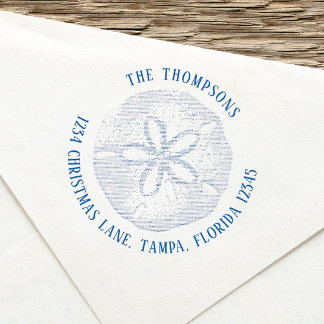 差出人住所シンプルビーチ沿岸サンドドル セルフインキングスタンプ