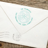 差出人住所シンプルビーチ沿岸サンドドル セルフインキングスタンプ