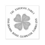 差出人住所シンプルフォーリーフクローバー セルフインキングスタンプ (デザイン)