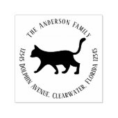 差出人住所シンプルブラックキャットペットミニマリスト セルフインキングスタンプ (デザイン)