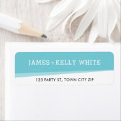 差出人住所シンプルモダンターコイズブルー ラベル (インサイチュ)