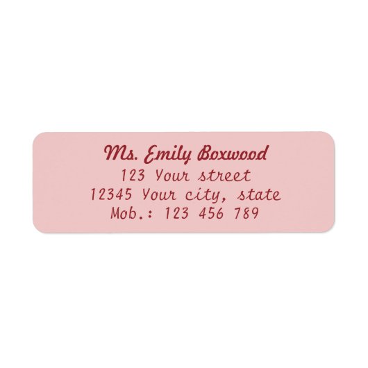 差出人住所シンプルレッド ラベル (正面)