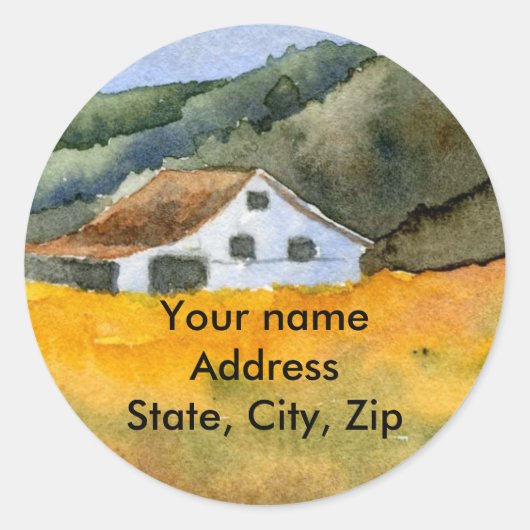 差出人住所シール ラウンドシール (正面)