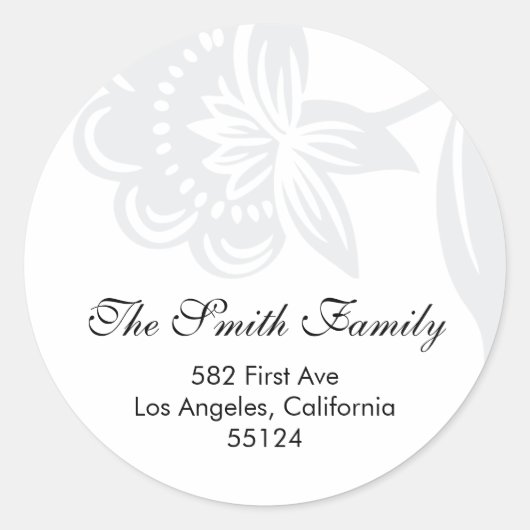 差出人住所シール（ラベル） ラウンドシール (正面)