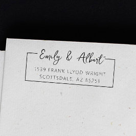 差出人住所スクリプト名カスタムスタイリッシュMonogram セルフインキングスタンプ