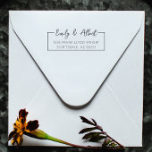 差出人住所スクリプト名カスタムスタイリッシュMonogram セルフインキングスタンプ