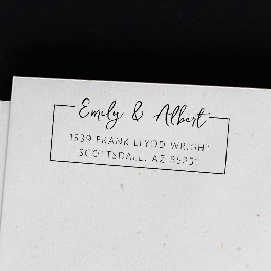 差出人住所スクリプト名カスタムスタイリッシュMonogram セルフインキングスタンプ