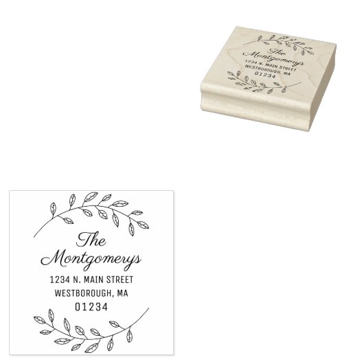 差出人住所スクリプト植物独自の作成 ラバースタンプ (押印)