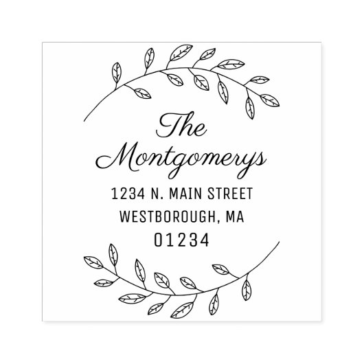 差出人住所スクリプト植物独自の作成 ラバースタンプ (インプリント)