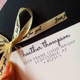 差出人住所スタイリッシュミニマリストスクリプト名 セルフインキングスタンプ