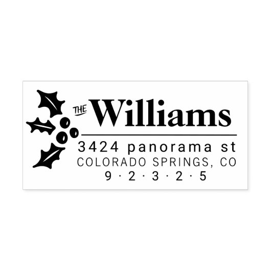 差出人住所スタンプとクリスマスグリーン ラバースタンプ (インプリント)