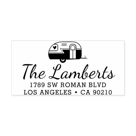 差出人住所スタンプキャンパー引っ越し祝いパーティーギフト セルフインキングスタンプ (デザイン)