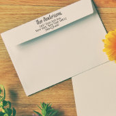 差出人住所スタンプハート+花 ラバースタンプ