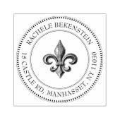 差出人住所スタンプヴィンテージフランスの(紋章の)フラ・ダ・リ ラバースタンプ (インプリント)