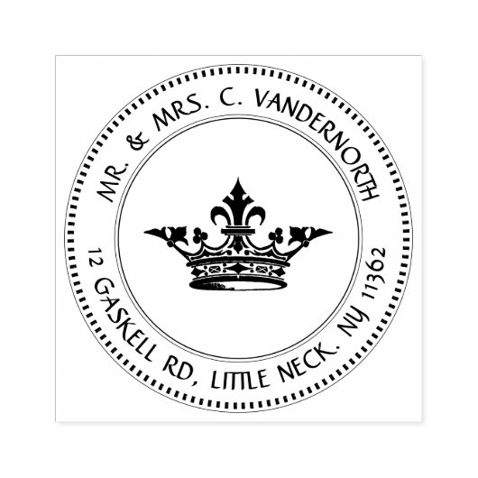 差出人住所スタンプヴィンテージ中世フランスの王冠 ラバースタンプ (インプリント)