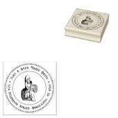 差出人住所スタンプ微笑む中世の騎士 ラバースタンプ (押印)