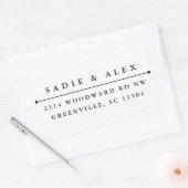 差出人住所スタンプ「クラシック」 長方形シール (封筒)