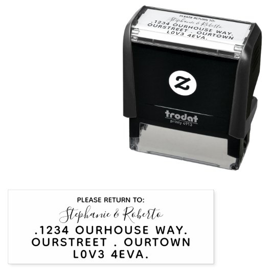差出人住所スタンプ、名前とアドレス。 セルフインキングスタンプ (インサイチュ)