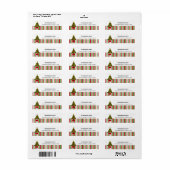 差出人住所ストライプ ラベル (フルシート)