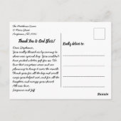 差出人住所ス結婚クリプトの写真ありがとう ポストカード (裏面)