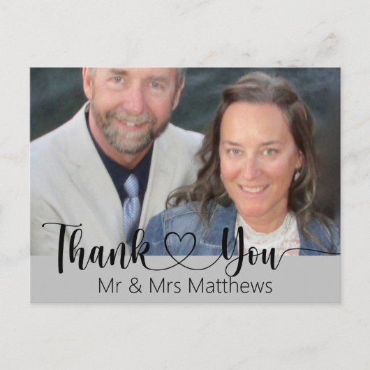 差出人住所ス結婚クリプトの写真ありがとう ポストカード (正面)