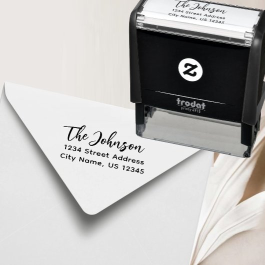 差出人住所トレンディーミニマリストスクリプト名 セルフインキングスタンプ