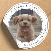 差出人住所ドッグ写真クラシックラウンドステッカー ラウンドシール