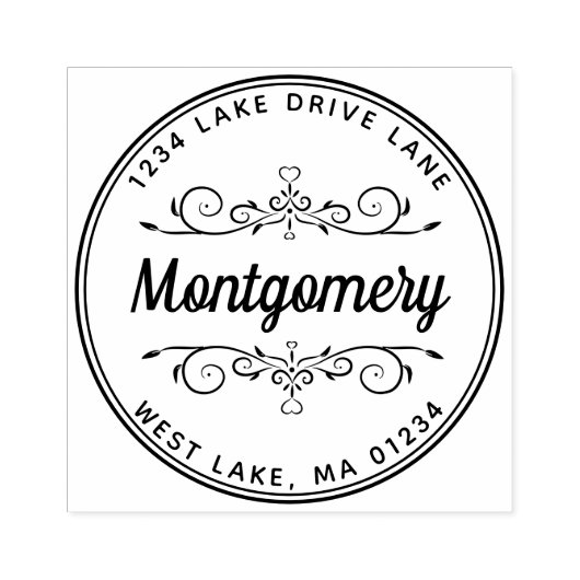 差出人住所ハートモダンスクリプトファミリ名 ラバースタンプ (インプリント)