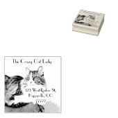 差出人住所パーソナライズされた、ハンサムな猫。 ラバースタンプ (押印)