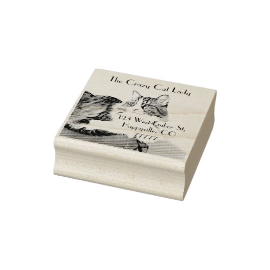 差出人住所パーソナライズされた、ハンサムな猫。 ラバースタンプ (スタンプ)