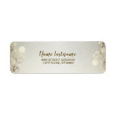 差出人住所パーティーウォーターカラーゴールデンユーカリ ラベル (正面)